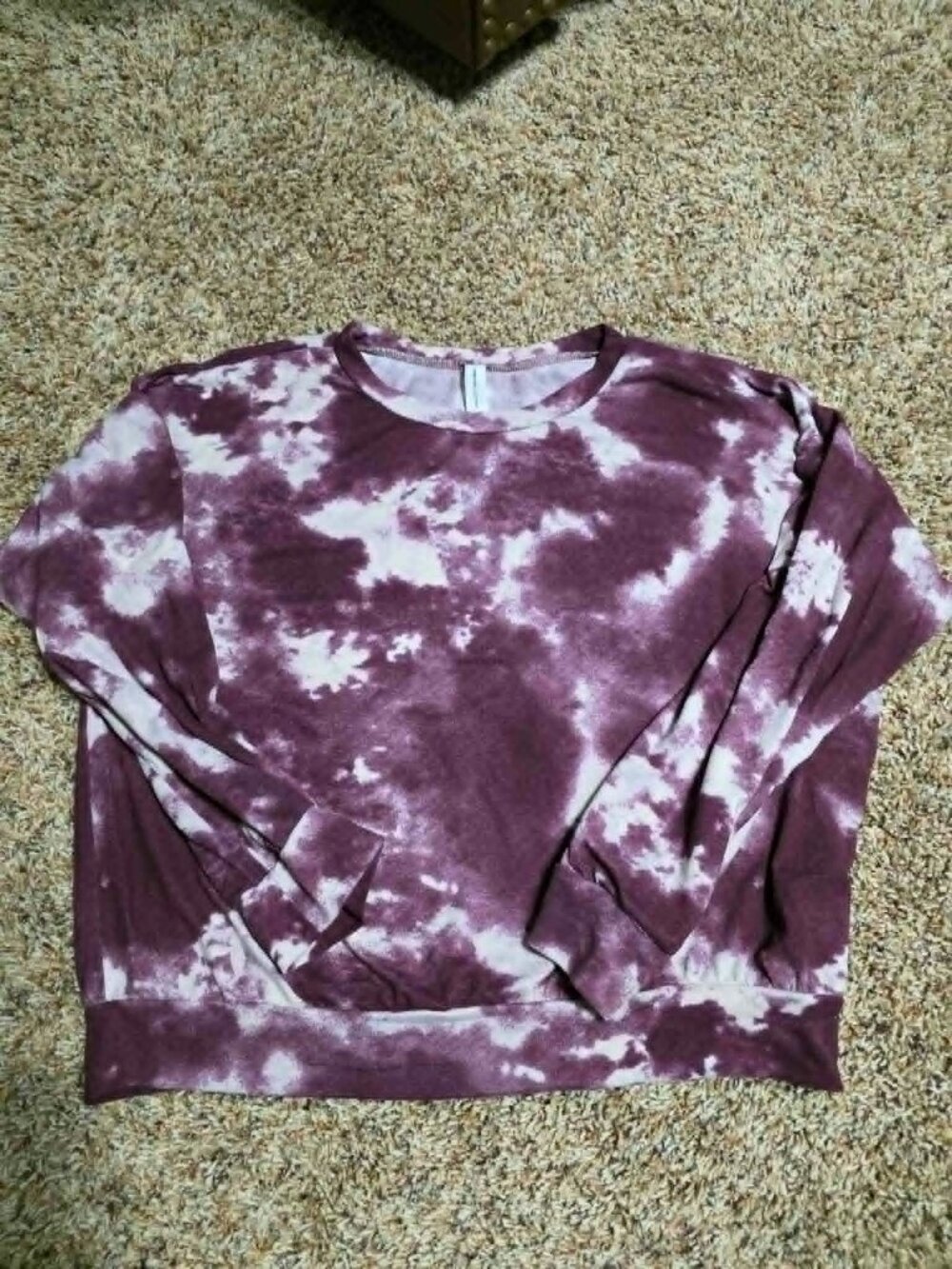 XL Deep Plum Tie Dye Sweatshirt